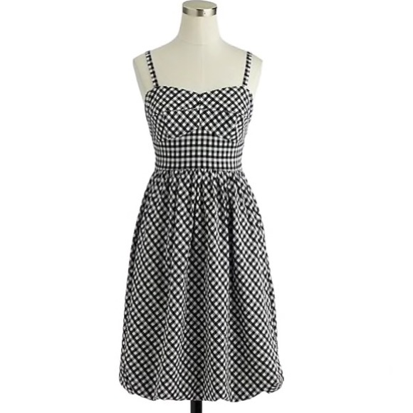 J. Crew Dresses & Skirts - NWT J Crew Gingham Bubble Dress Size 2 Black White